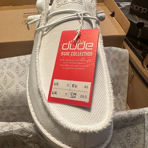 HEY DUDE WALLY SOX ARTIC WHITE 12 - Picture 1 of 5